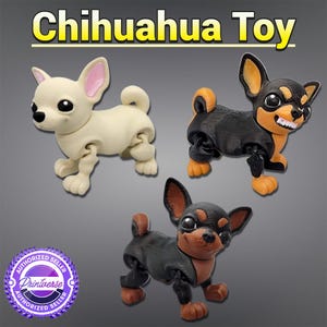 Articulated Chihuahua Fidget Toy – 3D Printed Flexi Dog | Custom Colors | Sensory Puppy Gift | Cute Desk Pet or Stocking Stuffer