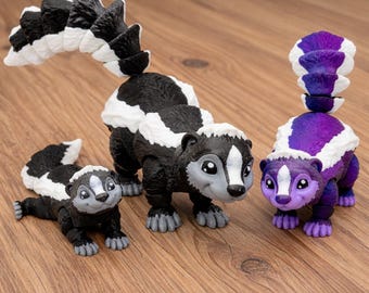 Articulated Skunk Toy – Fun & Poseable Stress Reliever for All Ages | Sensory | Flexi | Custom Colors
