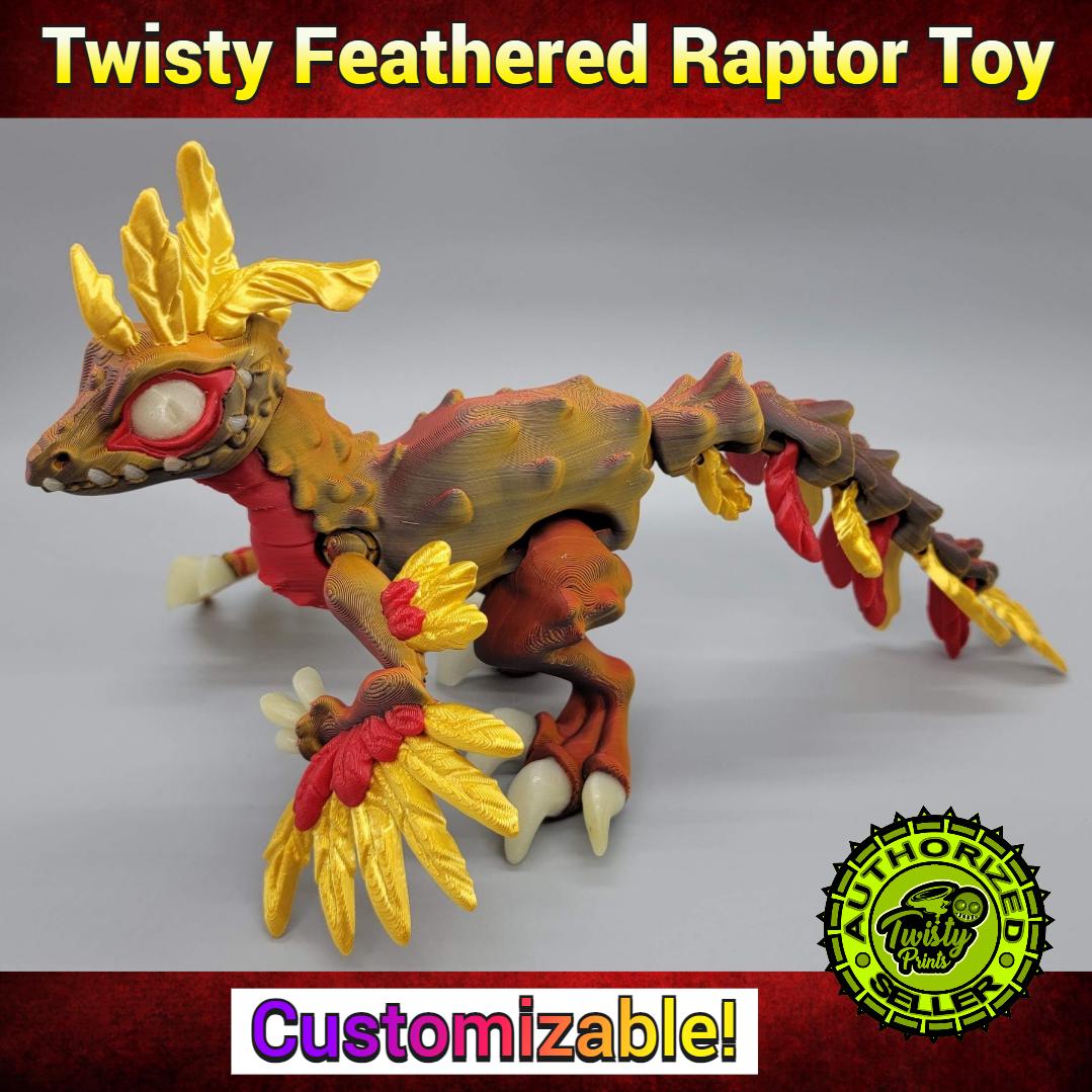 Posable Raptor Twisty Feathered Raptor Posable Figure | Custom Colors | Multicolor ...