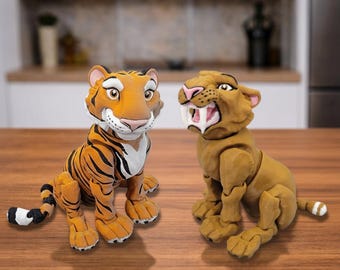 Custom Colors Tiger Toy, Figure, Fidget, 3D printed, (made to order), poseable, sensory, flexi