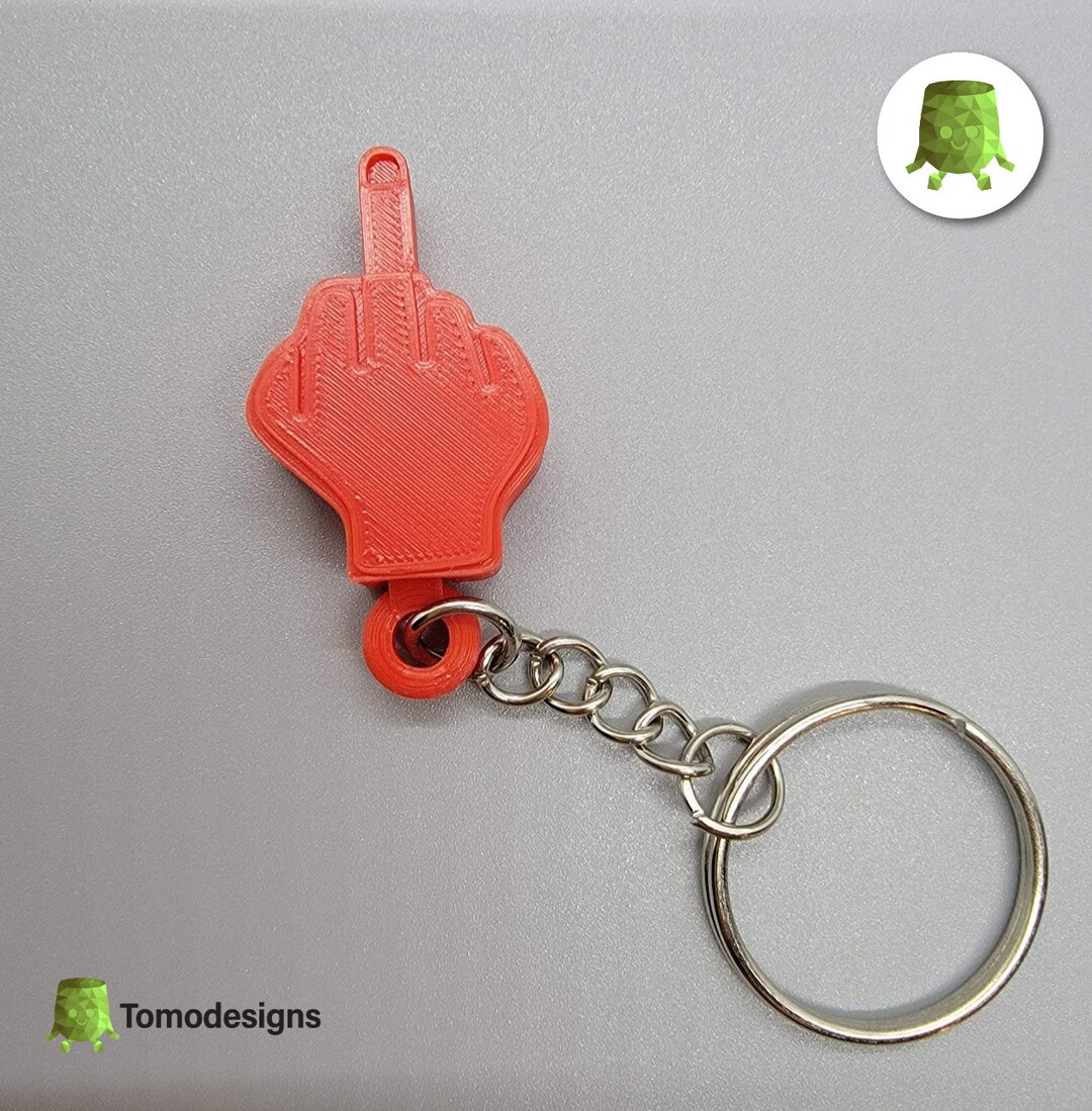 Middle Finger Keychain Etsy