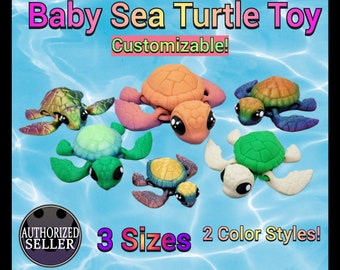 3D Printed Articulated Baby Sea Turtle Toy | customizable | sensory | Fidget