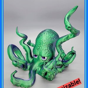 Kundenspezifischer Octopus Zahnbürstenhalter | Handgemalte Augen | Ocean Sea Badezimmer Dekor | Optional passende Tentakel erhältlich