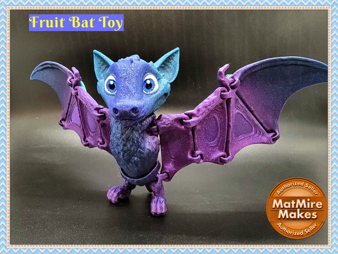 Articulated Posable Fruit Bat Toy With Realistic Flapping Wings Etsy