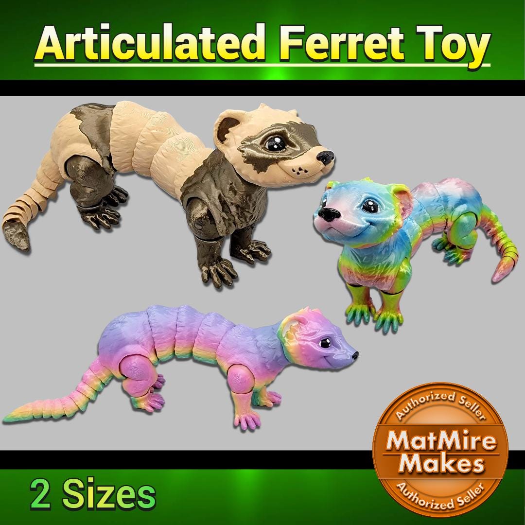 thumbnail image 2 of Buy Articulated Ferret Sensory Pet Ferret 3d Printed Animal Cute Little Statue Online In India 2 of 12