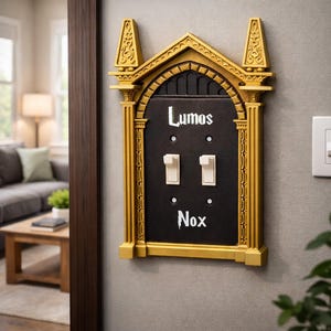 HP Themed Double Toggle Light Switch Cover – Custom Colors Wall Decor