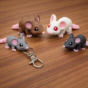Mini Mouse Toy & Keychain | 3D Printed | Fidget | Flexi | Sensory