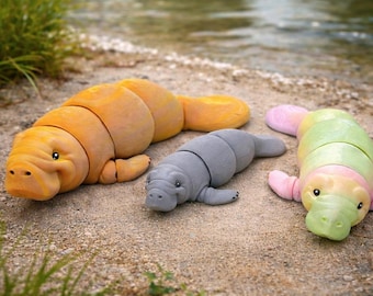 Articulated Manatee Toy – Fun & Poseable | Sea Cow | Stress Reliever for All Ages | Sensory | Flexi