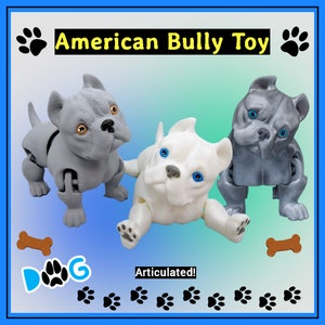 Articulated American Bully Toy Sensory Fidget Bulldog Pitbull