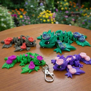 Baby Rose Wyvern Toy | Keychain | Backpack Buddy | Fidget | Articulated | Tiny Dragon