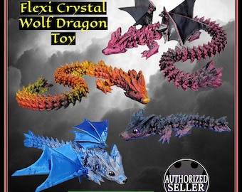 Crystal Wolf Dragon available in 4 Styles, Custom Colors