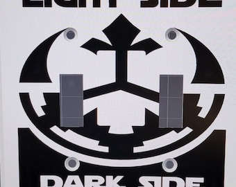 SW Themed Double Light Switch Cover Dark Side Light Side White or Glow