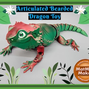 Articulated Bearded Dragon Toy | Flexi | Lizard | Reptile | Beardie | 3D Printed