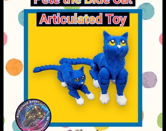 Pete the Blue Cat Articulated Toy | Fidget | Sensory | Teacher Gift