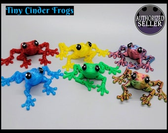 Articulated Tiny Cinder Frog Toy (available in party packs) Fidget Sensory Flexi Amphibian