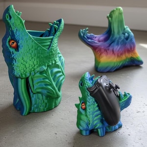 Custom Dragon & Wolf Headphone | Game Control Holder - Desk - Office - Furniture - Decor