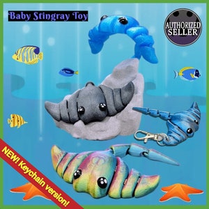 Baby Stingray Toy Flexi Fidget Sensory Ocean Creature Articulated