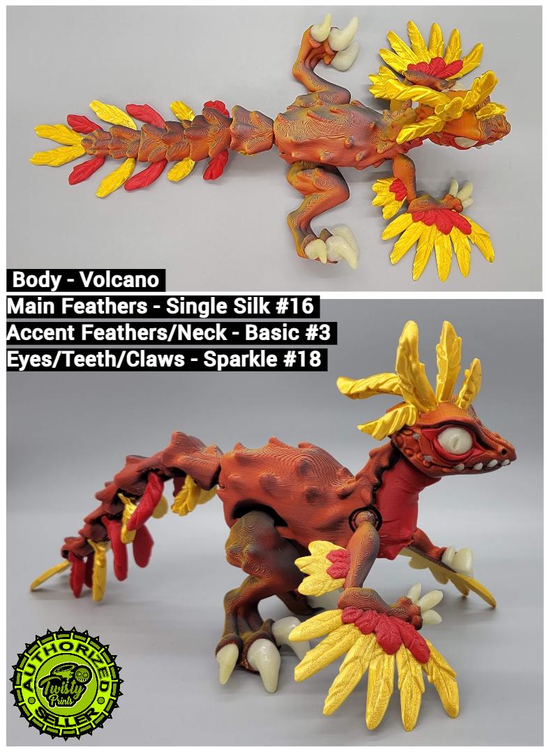 Posable Raptor Twisty Feathered Raptor Posable Figure | Custom Colors | Multicolor ...