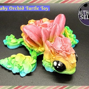 Articulated Orchid Turtle Toy: 3D Printed Fidget Sensory Animal