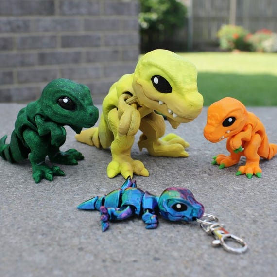 Articulated Baby T-rex Toy | 3D Printed, Multiple Color Options