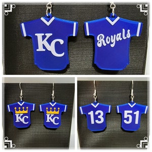 KC Royals Custom Jersey Earrings