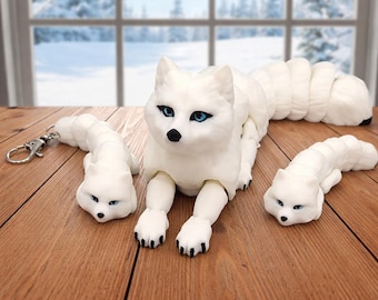 Flexi Arctic Fox Toy or Keychain | Sensory | Fidget