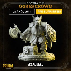 Dwarf - Azaghal by PRIMAL Collectibles | 32mm or 75mm | DnD | Tabletop Roleplaying Games | TTRPG | Fantasy Gaming