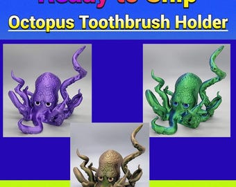3D Printed Octopus Toothbrush Holder | Bathroom Decor
