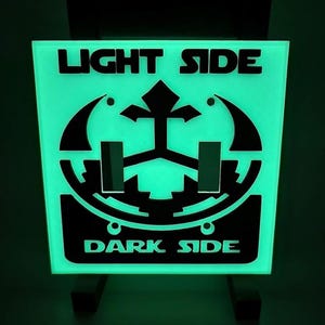 3D Printed Galactic Light Switch Cover: Light Side/Dark Side, Glow-in-the-Dark
