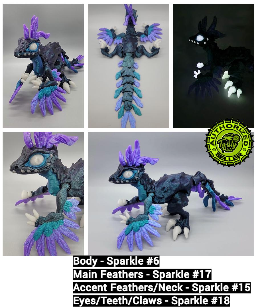 Posable Raptor Twisty Feathered Raptor Posable Figure | Custom Colors | Multicolor ...
