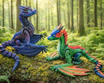 Articulated Fyros Wyvern Dragon & Baby: Collectible Fantasy Fidget Toy