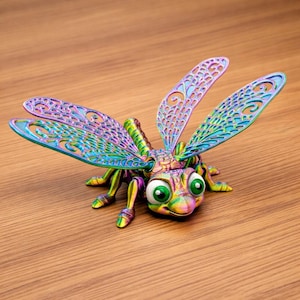 3D Printed Articulated Dragonfly Fidget Toy: STEM Sensory Desk Toy