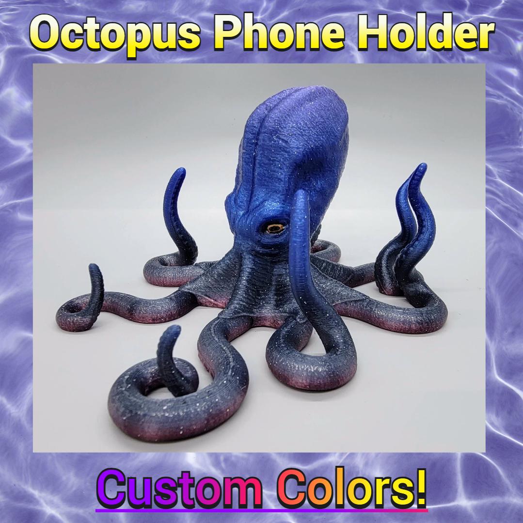 Octopus Phone Holder: Hand-Painted Ocean Desk Accessory