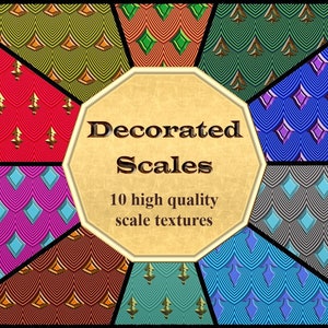 Decorated Scales Digital papers