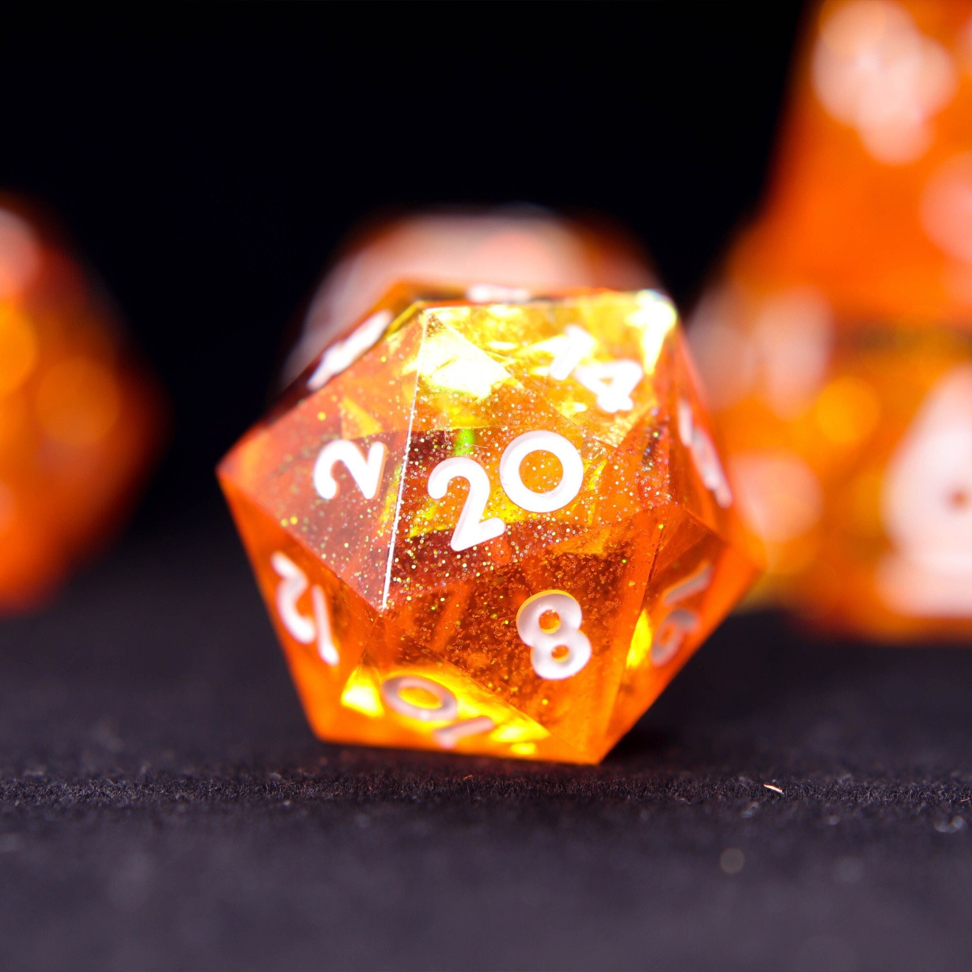 Full Set Yellow DND Dice Set Resin Sharp Edge D&D Dice Set Etsy UK