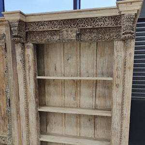 Reclaimed Indian Antique Timber Door Frame Hand Carved  Boho Chic Bookshelf