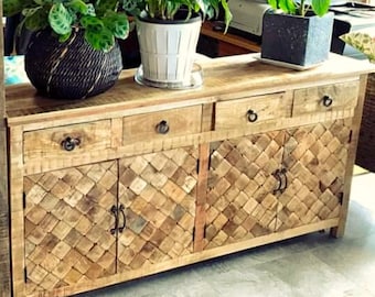 Handcrafted Solid Timber Country Sideboard Coastal Buffet Cabinet Entry Statement Piece
