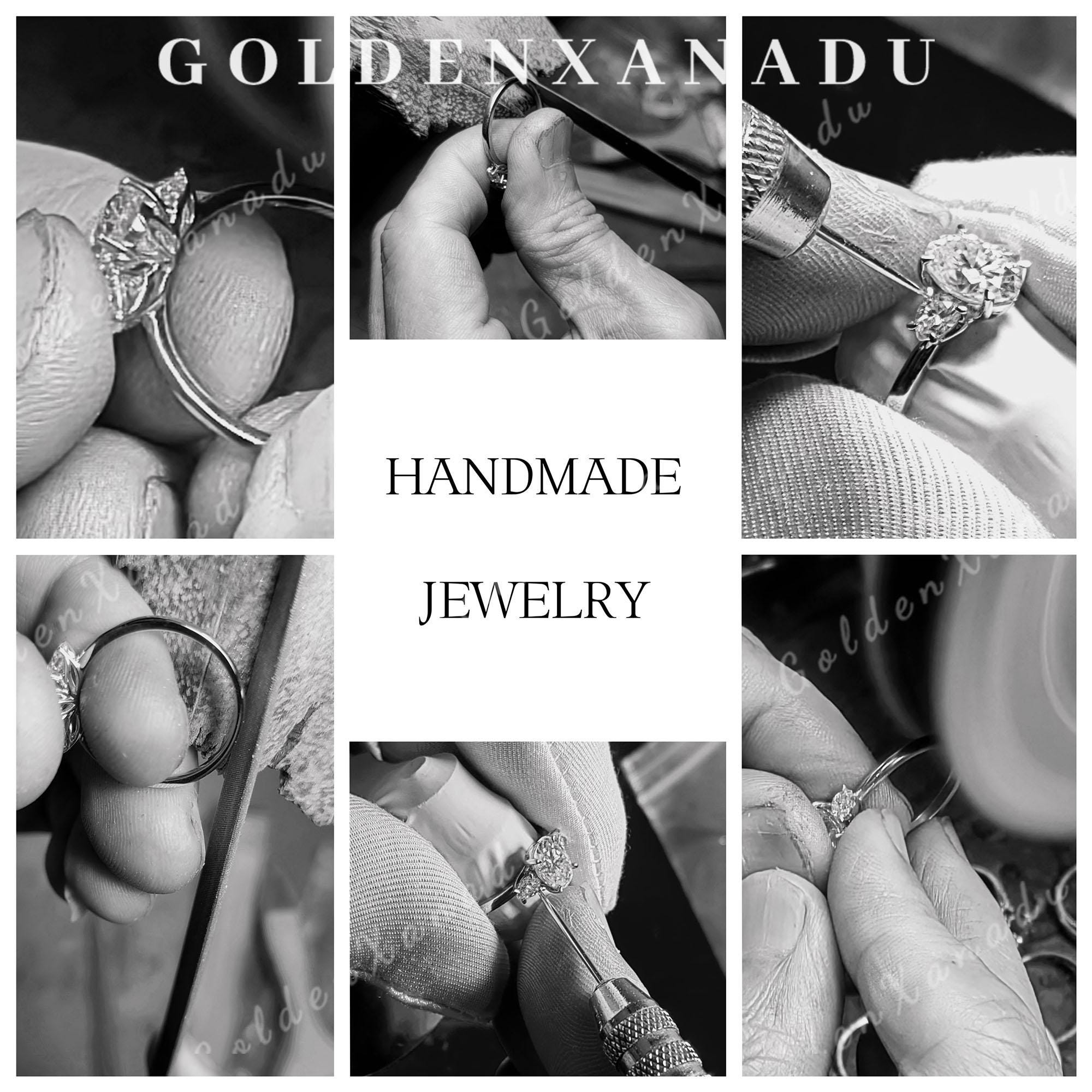 Vintage Oval Moissanite Engagement Ring Set Solid Gold Leaf Moissanite ...