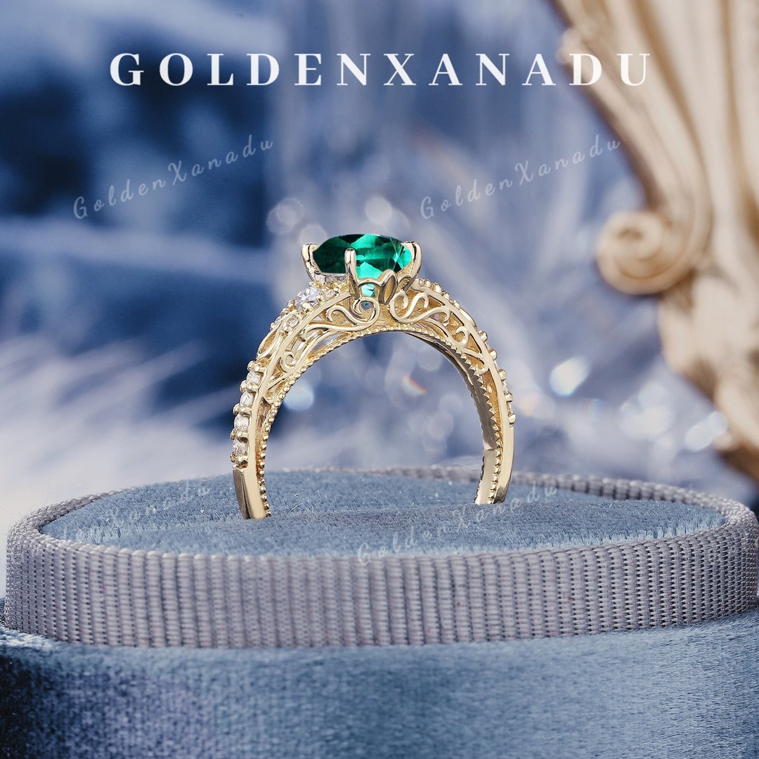 Margherita Anelli Con Pietre Ovali Anello Di Fidanzamento Vintage