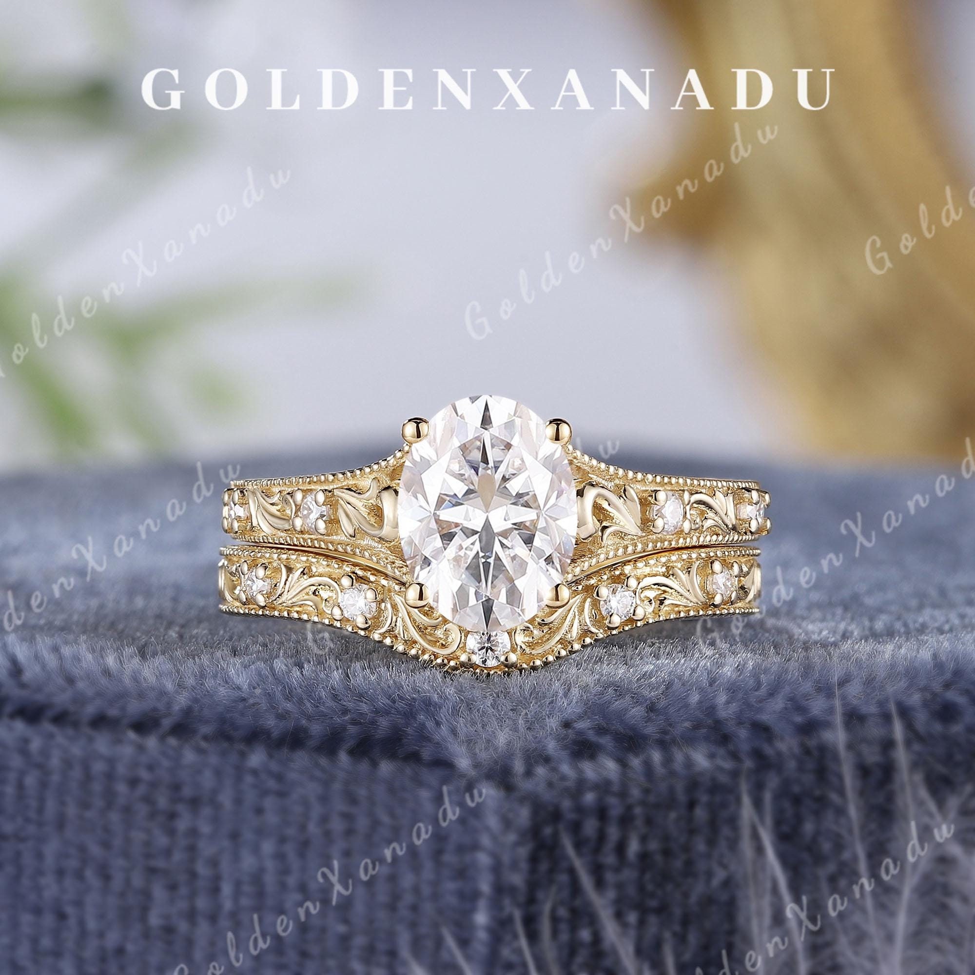 Hand Engraved Oval Engagement Ring - Etsy