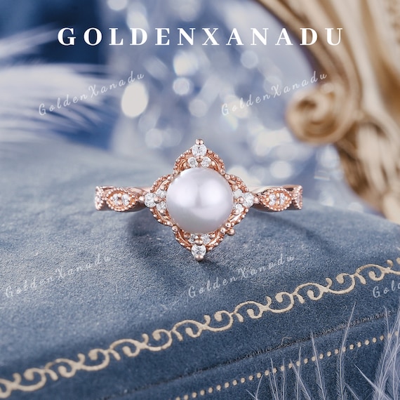 パールリング 真珠 エンゲージリング 婚約指輪 ダイヤ 18金 選べる