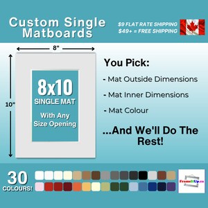 8x10 Custom Cut Single Matboard