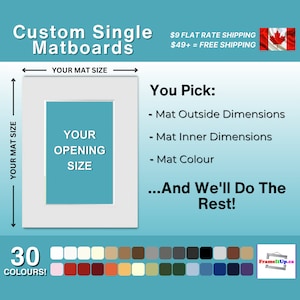 Custom Cut Single Matboard - Your Size