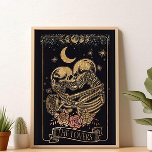 Publica la carta del Tarot de los amantes esqueletos