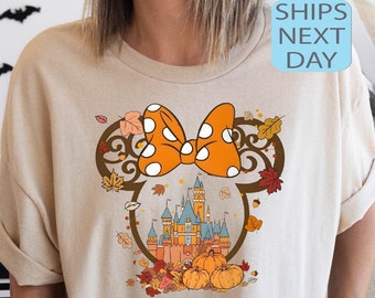 Fall Disney Halloween Party Tee, Minnie Mouse Ears Shirt