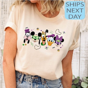 Mickey and Friends Disney Mardi Gras, Mardi Gras Party Sweatshirt, Disneyland Family Fat Tuesday New Orleans Shirt Mardi Gras on Main Street