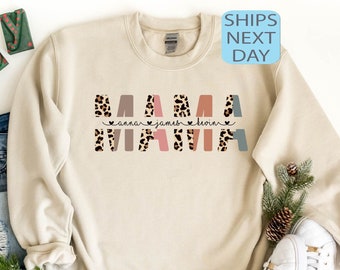 Custom Mom Sweatshirt, Mama Sweatshirt, Mom Sweatshirt With Names, Gift for Her, Mothers Day Gift, Mothers Day Hoody, Custom Mama Sweatshirt