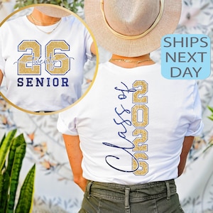 Retro Graduation 2026 Shirt Class of 2026 Shirt 2026 Graduate Shirt Senior Girl Shirt High School Senior Shirt 2026 Senior Shirt, No Glitter