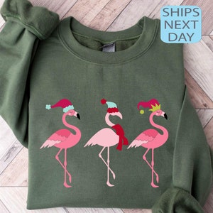 Flamingo Christmas Sweatshirt, Flamingo Christmas Sweatshirt For Women, Flamingo Merry Christmas, Flamingo Lover Gift, Funny Flamingo Hoody