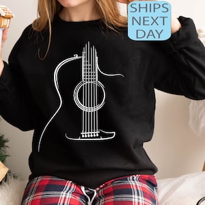 Acoustic Guitar Sweatshirt, Musician Sweat, Guitar Player Gift Shirt, Guitar Lover Hoodie, Nature Guitar Sweatshirt, Music Lover Shirt